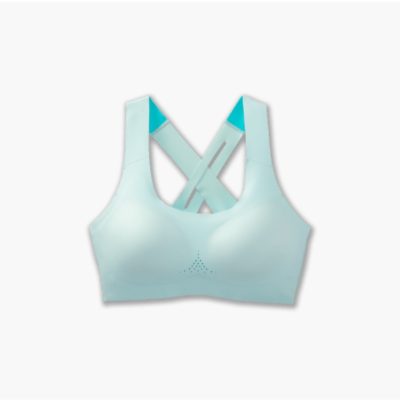 نیم تنه ورزشی بروکس Brooks Dare Crossback run bra 2 آبی یخی