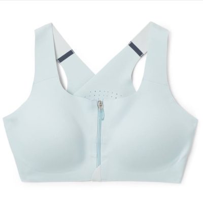 ‎نیم تنه زیپ دار ورزشی بروکس Brooks DARE ZIP Run bra آبی یخی