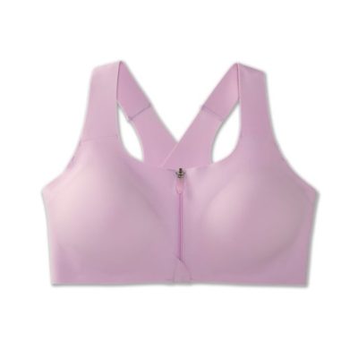 ‎نیم تنه زیپ دار ورزشی بروکس Brooks DARE ZIP Run bra صورتی