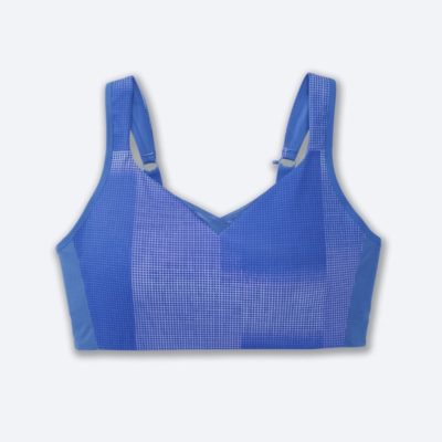‎نیمتنه ورزشی بروکس Brooks Convertible bra آبی طرحدار