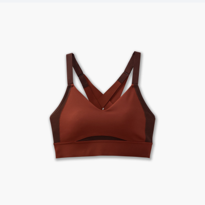 ‎نیمتنه ورزشی بروکس Brooks Interlace run bra قهوه ای