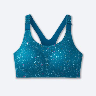 ‎نیم تنه ورزشی بروکس Brooks Dare Racerback run bra 2 سبز طرحدار