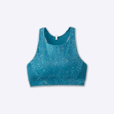 ‎نیمتنه ورزشی بروکسBrooks 3 Pocket Run bra سبز طرحدار
