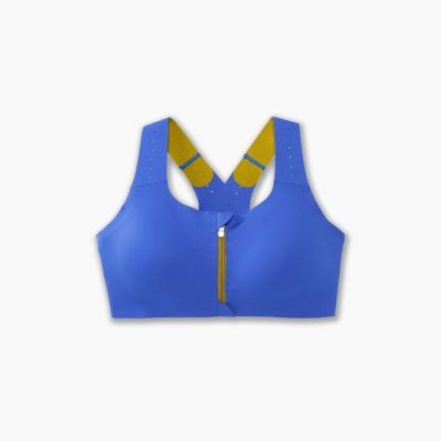 ‎نیم تنه زیپ دار ورزشی بروکس Brooks DARE ZIP Run bra 2 آبی