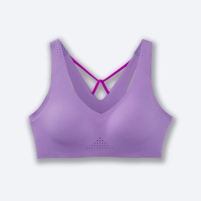 ‎نیمتنه ورزشی بروکس Brooks Dare V NECK Run Bra بنفش