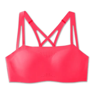 ‎نیمتنه ورزشی بروکس Brooks Dare Crisscross Run Bra صورتی شبرنگی