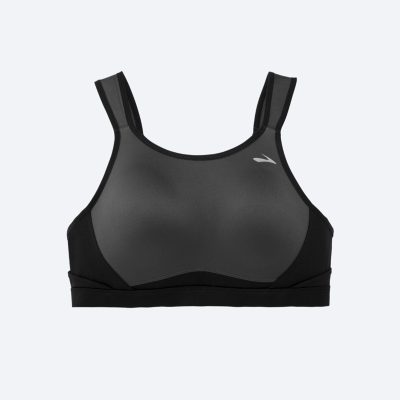 ‎نیم تنه ورزشی فنر دار بروکس Brooks Maia Sports Run Bra طوسی