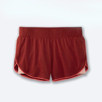 ‎شورت ورزشی زنانه کشاله دار بروکس Brooks Rep 3″ 2-in-1 Short زرشکی