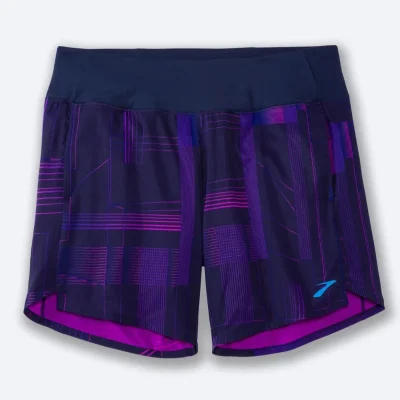 ‎شورت ورزشی زنانه بروکس Brooks Chaser 7″ Short سورمه ای طرحدار