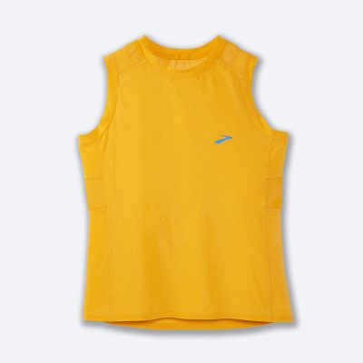 تاپ ورزشی زنانه بروکس Brooks Atmosphere sleeveles زعفرانی