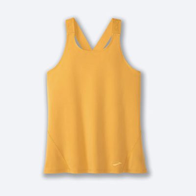 تاپ ورزشی بروکس زنانه Brooks pick up tank زرد
