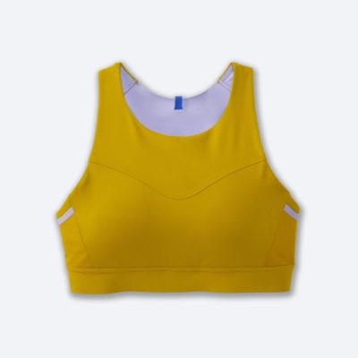 ‎نیمتنه ورزشی بروکسBrooks 3 Pocket Run bra خردلی
