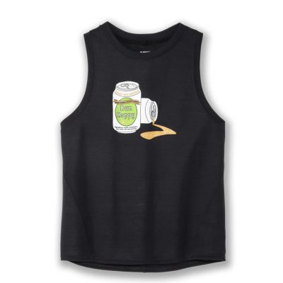 تاپ ورزشی زنانه بروکس Brooks Distance running top مشکی طرحدار