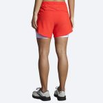 شورت ورزشی زنانه کشاله دار بروکس Brooks Chaser 5″ 2-in-1 Short قرمز - تصویر 3