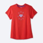 تیشرت ورزشی زنانه بروکس Brooks Graphic short sleeve قرمز طرح دار
