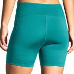 شورت تایت ورزشی زنانه بروکس Brooks Moment 5″ short Tight سبز نیلی - تصویر 3