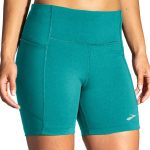 شورت تایت ورزشی زنانه بروکس Brooks Moment 5″ short Tight سبز نیلی - تصویر 2