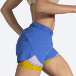 شورت کشاله دار زنانه بروکس آبی خردلی - تصویر 3