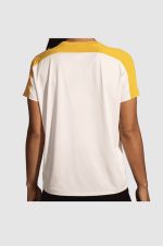تیشرت ورزشی زنانه بروکس Brooks Sprint Free short sleeve کرم روشن - تصویر 3