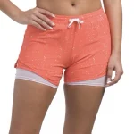 شورت ورزشی زنانه کشاله دار بروکس Brooks Chaser 5″ 2-in-1 Short پرتقالی طرحدار - تصویر 2
