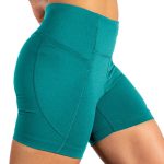 شورت تایت ورزشی زنانه بروکس Brooks Moment 5″ short Tight سبز نیلی - تصویر 4