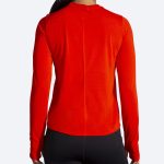 بلوز ورزشی زنانه بروکس Brooks long sleeve قرمز طرح دار - تصویر 3