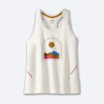 تاپ ورزشی زنانه بروکس Brooks Distance Tank 2.0 کرم طرحدار