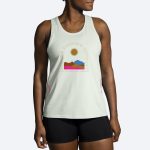 تاپ ورزشی زنانه بروکس Brooks Distance Tank 2.0 کرم طرحدار - تصویر 2