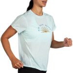 تیشرت ورزشی زنانه بروکس Brooks Graphic short sleeve سبز یخی طرح دار - تصویر 3