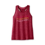 تاپ ورزشی زنانه بروکس Brooks Distance Tank 2.0 زرشکی طرحدار