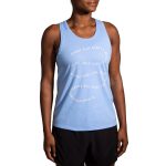 تاپ ورزشی زنانه بروکس Brooks Distance Tank 2.0 آبی طرحدار - تصویر 2