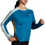 بلوز ورزشی زنانه بروکس Sprint Free Long Sleeve آبی اقیانوسی - تصویر 2