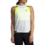تاپ ورزشی زنانه بروکس Atmosphere Sleeveless سفید کربنات - تصویر 2