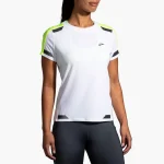 تیشرت ورزشی زنانه بروکس Atmosphere Short Sleeve سفید کربنات - تصویر 2