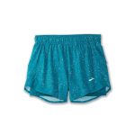 شورت ورزشی زنانه کشاله دار بروکس Brooks Chaser 5″ 2-in-1 Short سبز طرحدار