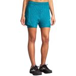 شورت ورزشی زنانه کشاله دار بروکس Brooks Chaser 5″ 2-in-1 Short سبز طرحدار - تصویر 2