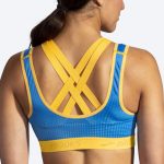 نیمتنه ورزشی بروکس Brooks Drive Mesh Run Bra آبی زعفرانی - تصویر 3